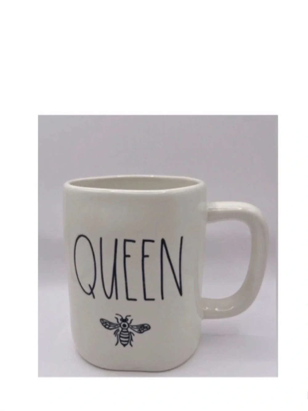 NEW Rae Dunn Queen White Coffee Mug Ceramic 🐝 - Picture 1 of 4